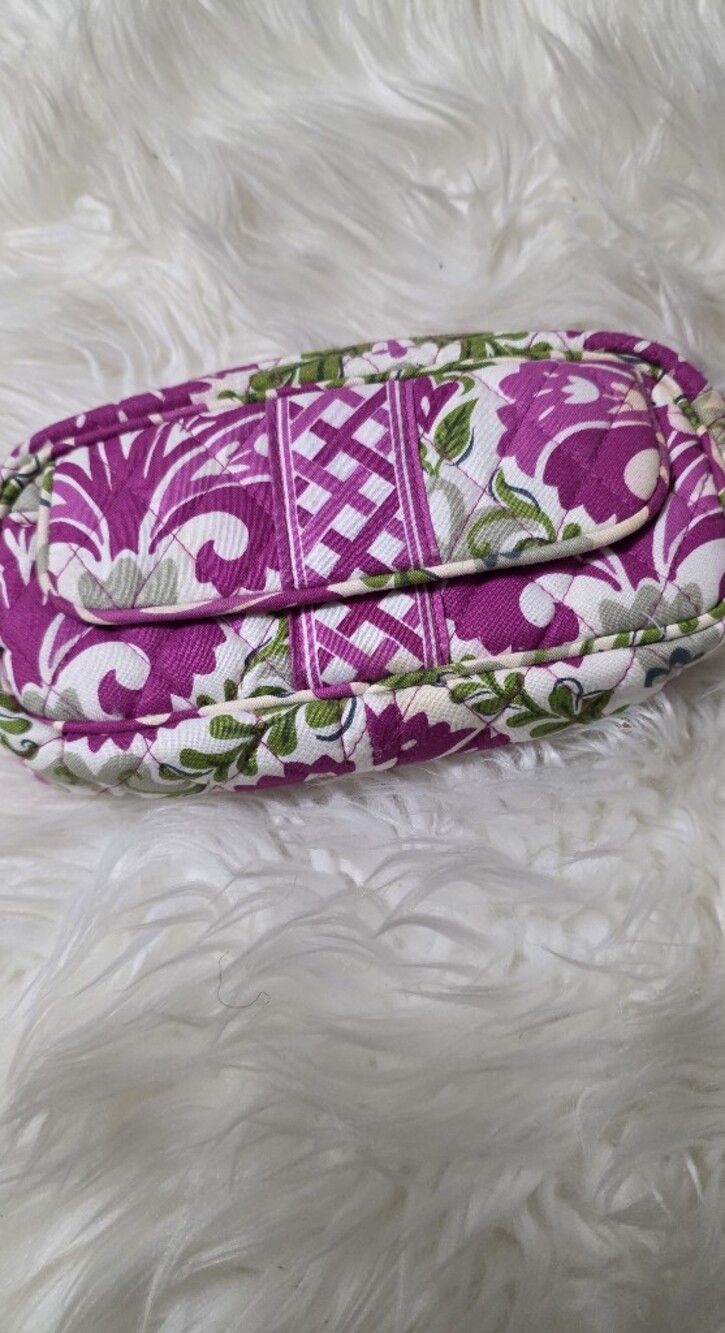 Purple Floral Quilted Cosmetic Pouch